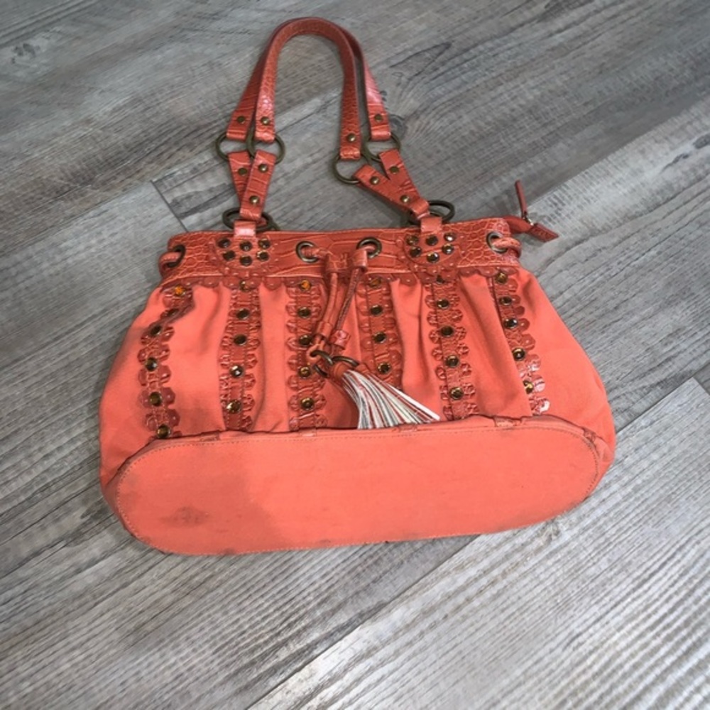 Sondra Robert’s Orange studded Croc embossed Bag - Picture 10 of 10